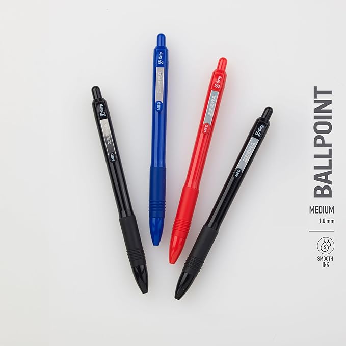 Zebra Pen Z-Grip Recycled Retractable Ballpoint Pens, 1.0mm, Blue Ink, Durable Metal Clip, 68% Recycled (GRS Certified; Global Recycled Standards), School & Office Supplies, 24-Pack (20324)