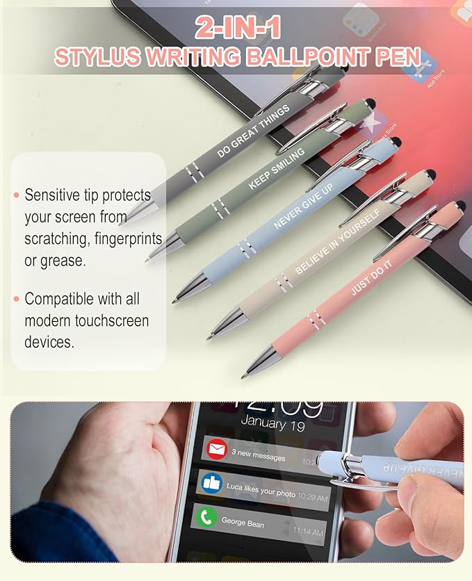 56 PCS Aesthetic School Supplies with Large Pencil Case, 5 Inspirational Ballpoint Pens, 12 Pastel Highlighters, 5 Black Ink Gel Pens, 6 Mechanical Pencils 0.5-0.7mm Student Essentials (Beige)