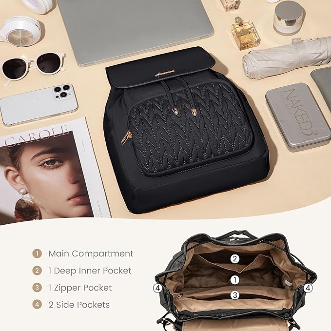 LOVEVOOK Backpack Purse for Women,Small Backpack for Women for Travel Work,Cute Backpack Daypack With Anti-theft Pocket,14 Inch Fashion Ladies Backpack for Daily College Shopping