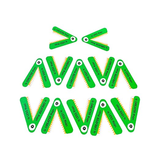 Really Good Stuff Greater Than or Less Than Student Manipulatives - Set of 12 Gators - Grades K-3, Ages 5-8, Math Classroom & Homeschool Supplies, Counting for Kids