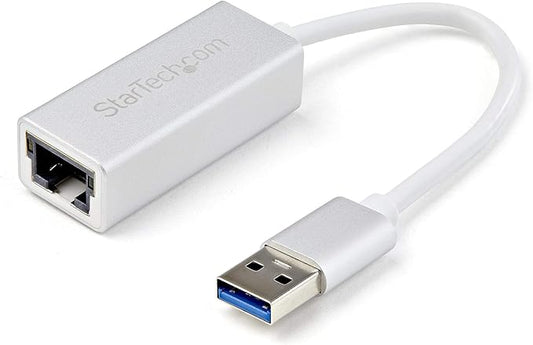 StarTech.com USB 3.0 to Gigabit Network Adapter - Silver - Sleek Aluminum Design for MacBook, Chromebook or Tablet - Native Driver Support (USB31000SA), Standard