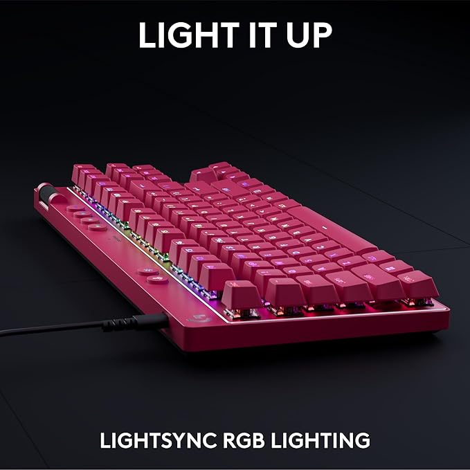 Logitech G PRO X TKL Rapid Tenkeyless Wired Gaming Keyboard with Magnetic Analog Switches, Rapid Trigger Mode, Adjustable Actuation, and Customizable RGB Lighting - Magenta