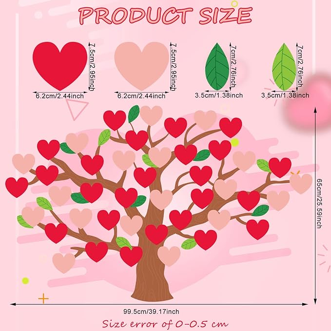 Pajean Valentines Day Bulletin Board Decorations Valentine Classroom Tree Bulletin Board Set January Cutouts Classroom Tree Wall Decor (Vivid Style)