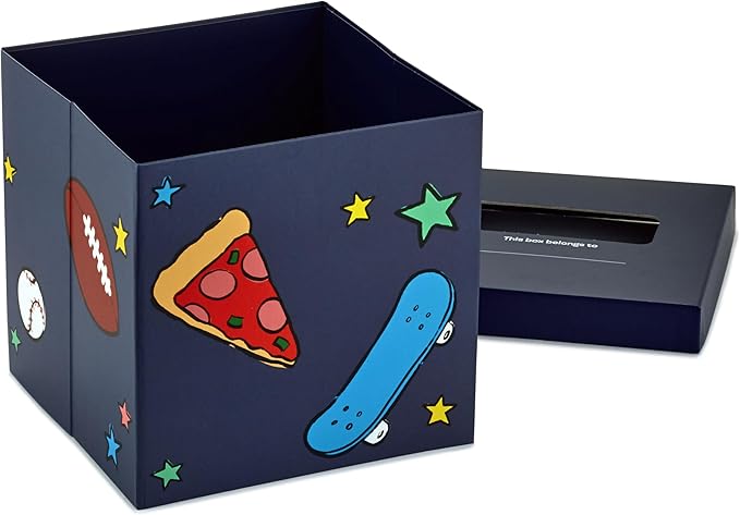 Hallmark Boys Valentines Day Cards and Mailbox for Kids School Classroom Exchange, Games and Sports (1 Box, 32 Valentine Cards, 35 Stickers, 1 Teacher Card)