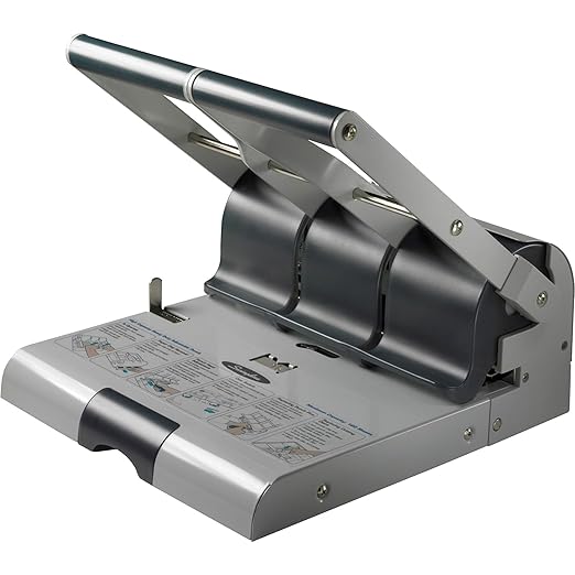Swingline 3 Hole Punch Heavy Duty, 160 Sheet Capacity Three Hole Puncher 3 Ring, Adjustable 2-3 Hole Low Effort Paper Punch, Black (74650)