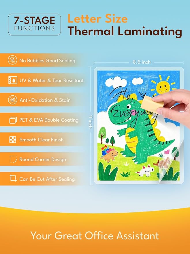 Uinkit 3mil Thermal Laminating Pouches 8.5 x 11", 30Pack Thermal Laminating Sheets for Documents, Photos, Crafts - Bubble Free, Crystal Clear Finish for Use with Laminator Machine
