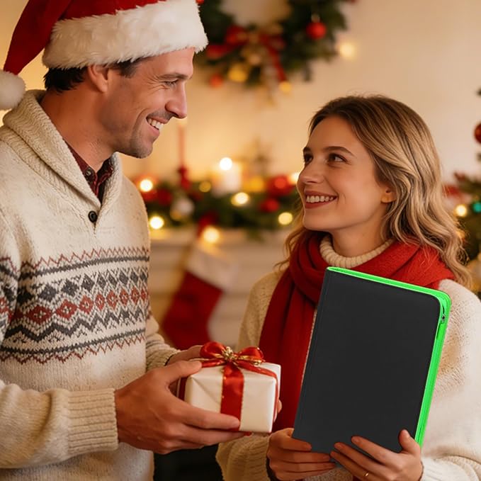 Premium Trading Card Storage Album,9 Pocket 40 Side Pages, 360 Cards,Black Zipper Binder for Collectible Games, Sports Card Organization&Protection (Black)