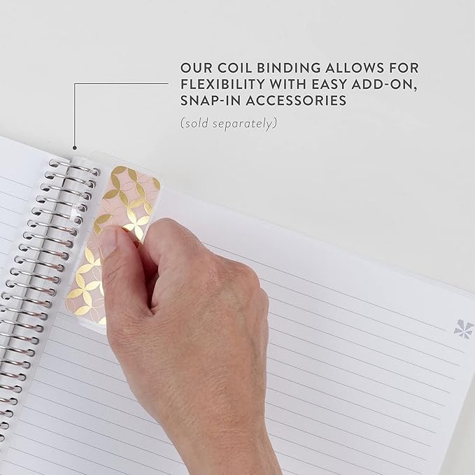 Erin Condren 7" X 9" Spiral Bound College Ruled Notebook - Groovy Blooms - 160 Lined Pages, Note Taking & Writing Notebook, 80Lb Thick Paper