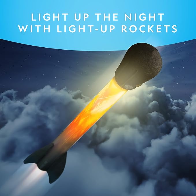 National Geographic Air Rocket Toy Refill - 5 LED Light-Up Air Rockets, Compatible with All Jump & Launch Air Powered Rocket Launchers