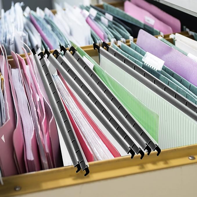 Letter Size Clear Hanging File Folders Hanging Document Folder Plastic Transparent Hanging File Folder for File Cabinets Document Filing (10, Transparent)