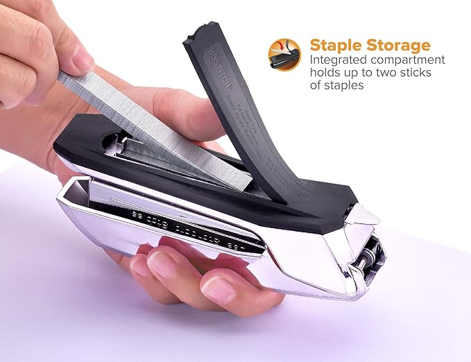 Bostitch Office Ascend 3 in 1 Stapler Integrated Remover & Staple Storage, 42 Staples Included, 2 Sheet Capacity, Lightweight, Blue