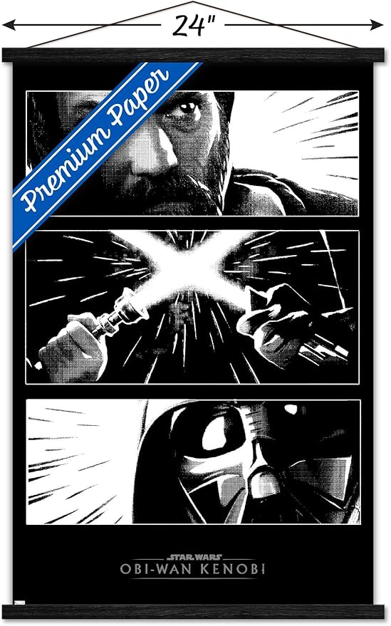 Trends International Star Wars: Obi-Wan Kenobi - Panels Wall Poster, 22.375" x 34", Premium Print and Black Hanger Bundle