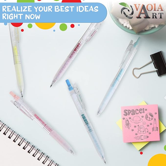 Retractable Gel Pens - Colored Pens for Adult Coloring - Cute Pen Set 24 Colors - Colored Gel Pens Art and School Supplies