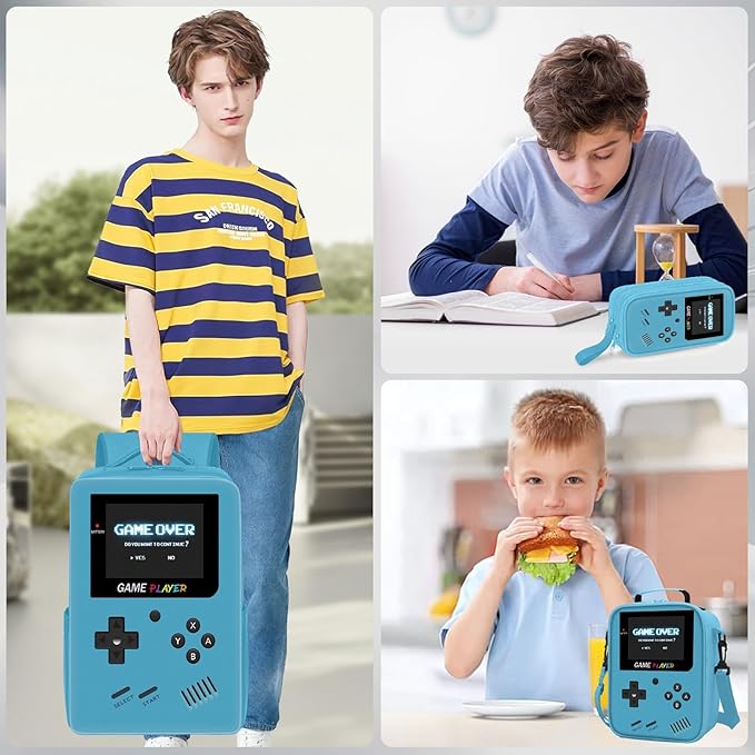 School Backpack for Boys,3pcs Gamer Boys Backpack with Lunch Box Set for Kids Children Teens Elementary Middle School,17" Large Capacity Student Bookbag & Multifunctional Video Game Travel Bag