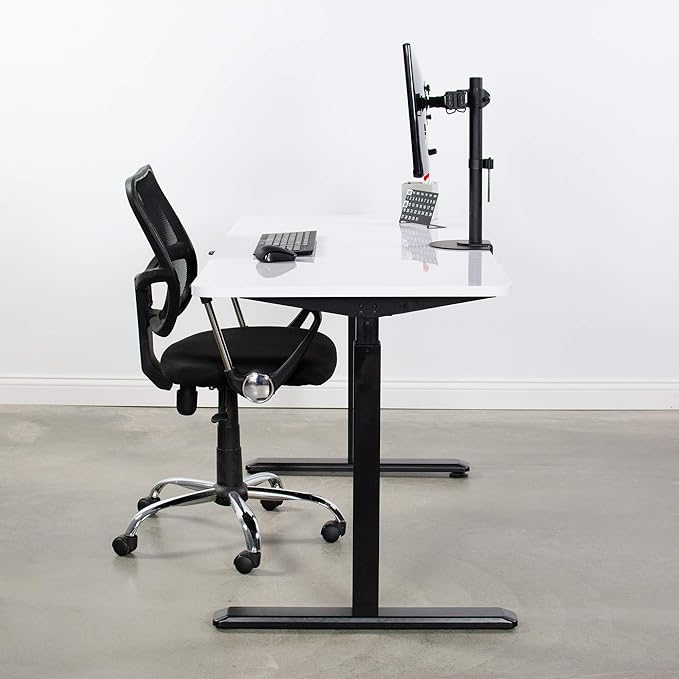 VIVO Steel Reinforcement Bracket Mount Plate for Thin, Glass, and Other Fragile Table Top Surfaces, Compatible with Most Monitor Stand C-Clamp Installations, Anti-Slip No Scratch, Black, STAND-AC01R