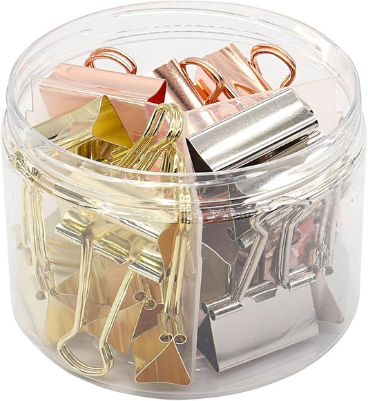 Binder Clips Paper Clamps Paper Clips, 1.26inch (32mm), 3 Colored Set, 18 Pcs Large Size Office Clips for Home School and Business