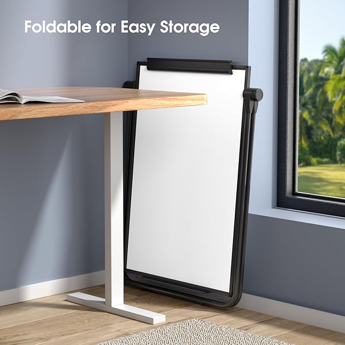 MaxGear Large White Board Easel Stand, 40" x 28" Double Sided Dry Erase Board with Stand, Height Adjustable and 360 Degree Rotation Classroom Easel for Home & Office Flip Chart Stand