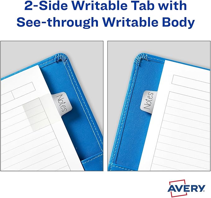 Avery 74785 Ultra Tabs Repositionable Tabs, 1 x 1.5, Assorted Metallic, 40/PK