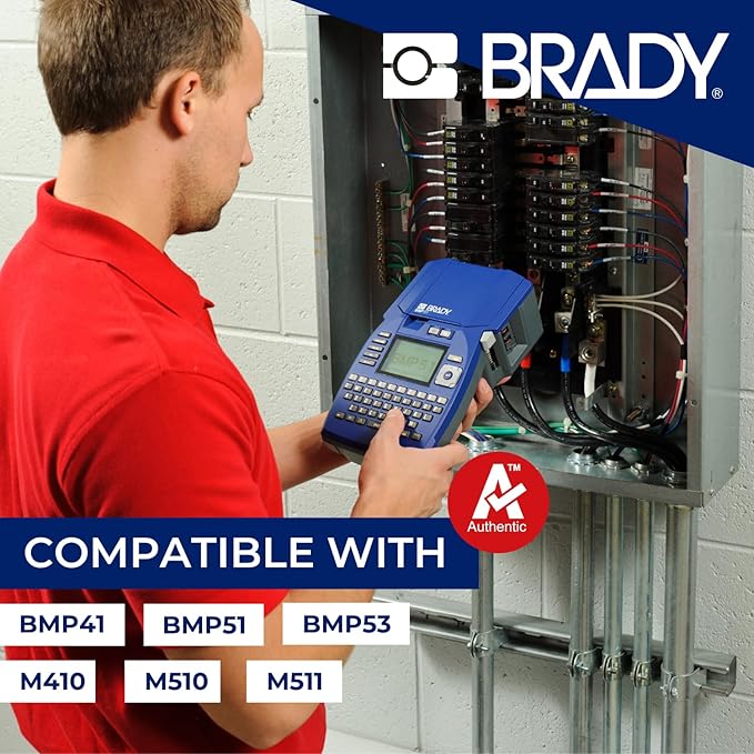 Brady Authentic (M5-112-490) FreezerBondz™ Cryogenic Matte Polyester Labels 0.375" H x 1.25" W Black on White, 360 Labels. for use with The BMP51 and M511 Label Printers