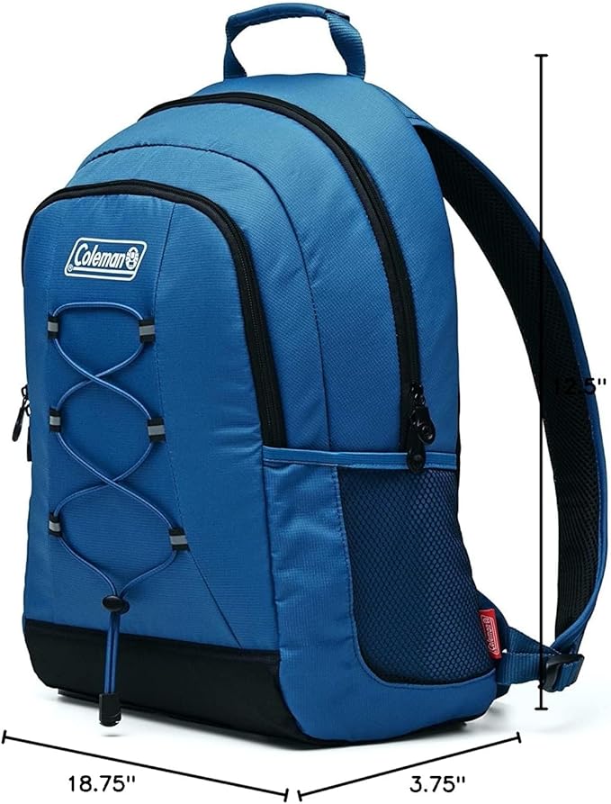 Coleman Chiller Insulated Backpack Cooler, Leakproof 28-Can Backpack Cooler with 12+ Hour Ice Retention, Made with Recycled Materials, Great for Beach, Camping, Hiking, Tailgates, Groceries, & More
