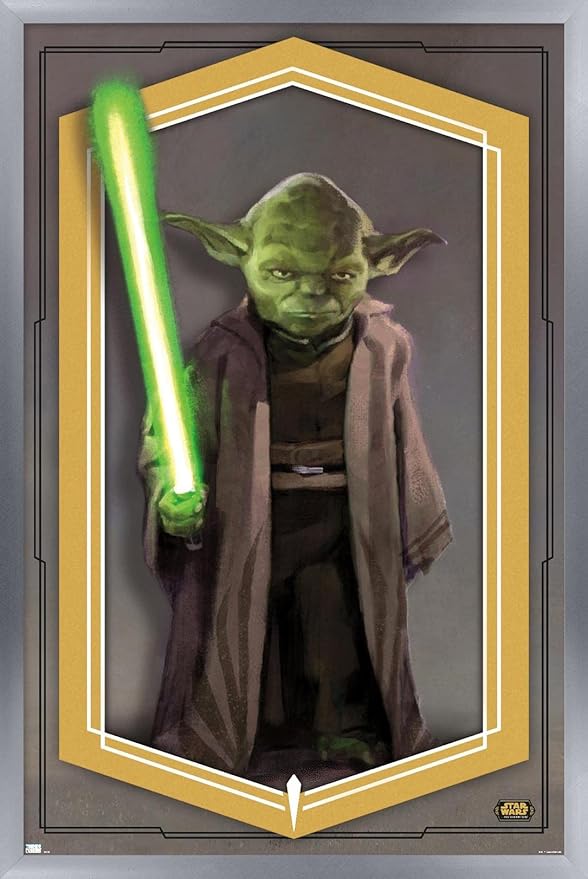 Trends International Star Wars: The High Republic - Yoda Wall Poster, 14.725" x 22.375", Silver Framed Version