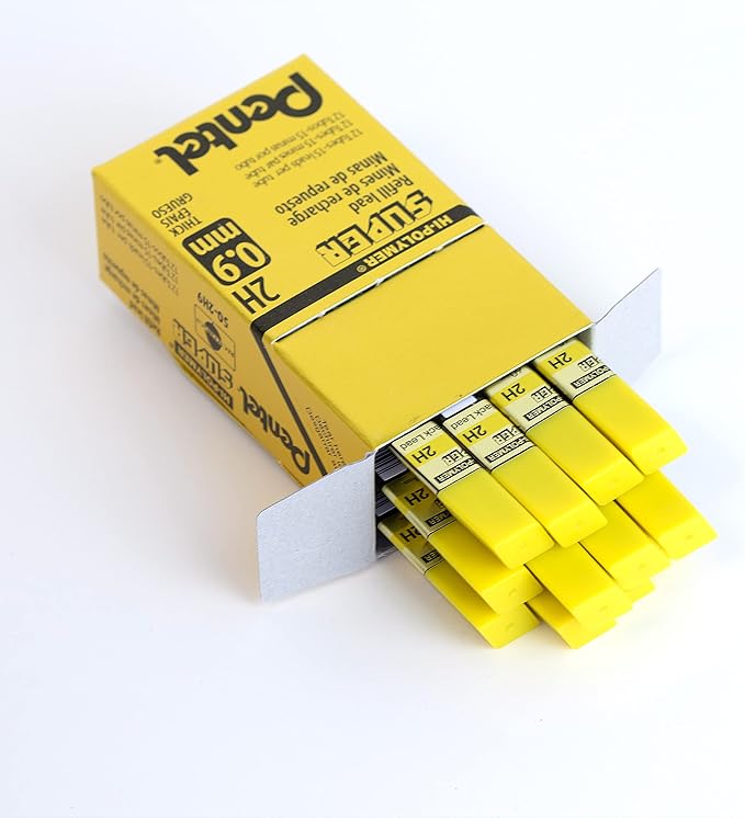 Pentel Super Hi-Polymer Lead Refill, 0.9mm Thick, 2H, 180 Pieces of Lead (50-9-2H)