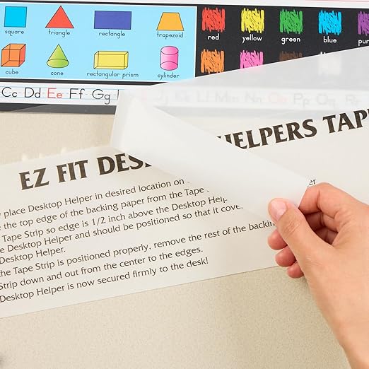 Really Good Stuff EZ-Fit Desktop Helper Tape Strips - Set of 36, Student Desk Name Tags, Pre-Cut, Durable, and Versatile