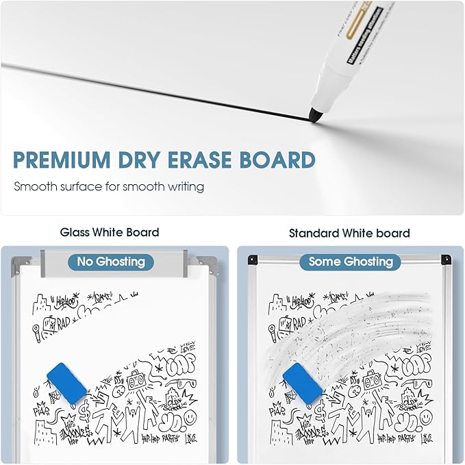 MaxGear Easel Whiteboard with Stand, 36" x 24" Double-Sided Dry Erase Board Flip Chart, Height Adjustable,Foldable, Portable for Home Office Classroom Teaching, 2PCS