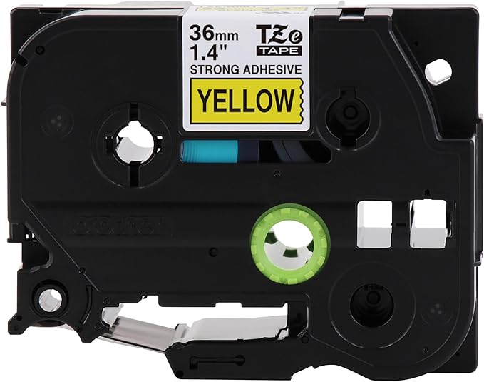 Brother Genuine P-Touch TZe Black Print on Yellow Label Tape (TZeS661), Strong Adhesive Laminated, ~1-1/2in x 26.2ft (36mm x 8m), for Select P-Touch Label Makers, Water-Resistant, Extra Strength