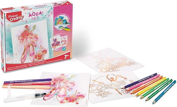 Maped Helix USA Creativ Activity Kit - 1 Set - Multicolor 14 Pack - Kids Creating Clay Sculptures - Mess-Free Creativity - Complete Art Kit with Vibrant Watercolor Pencils and Metalized Foil Accents