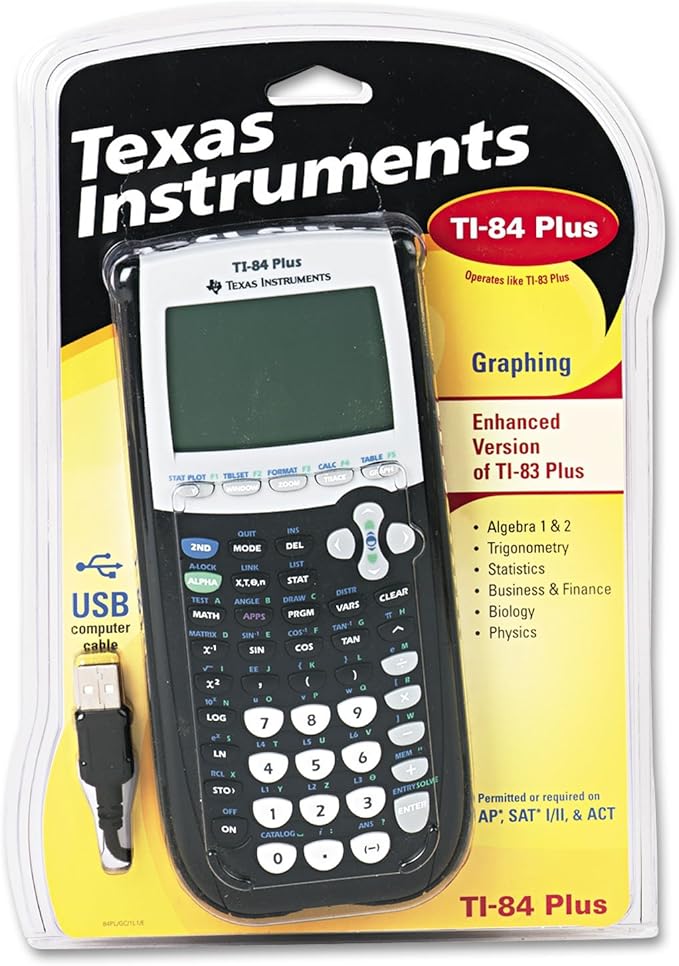 Texas Instruments TI84PLUS TI-84Plus Programmable Graphing Calculator, 10-Digit LCD