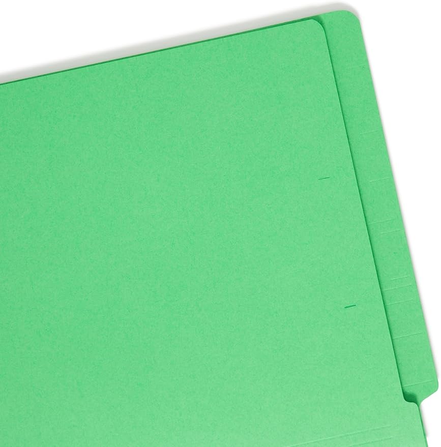 Smead End Tab File Folder, Shelf-Master Reinforced Straight-Cut Tab, Legal Size, Green, 100 per Box (28110)
