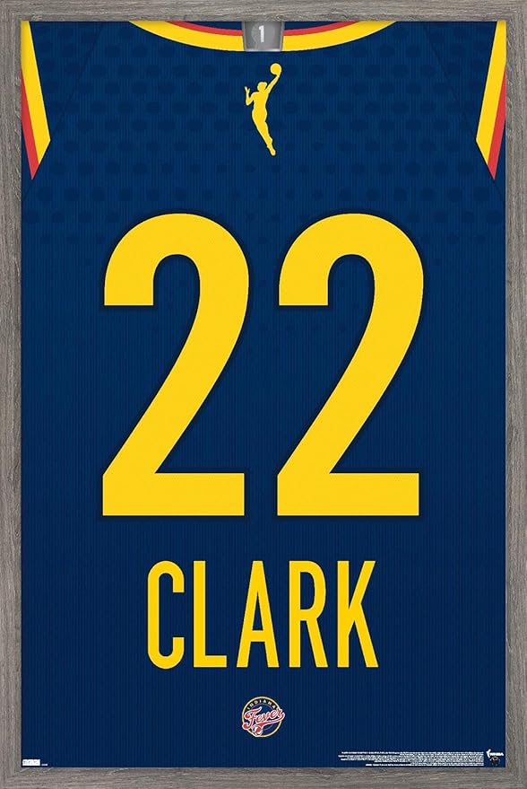 WNBA Indiana Fever - Caitlin Clark Jersey Wall Poster, 34L" x 22.4W", Barnwood Framed Version