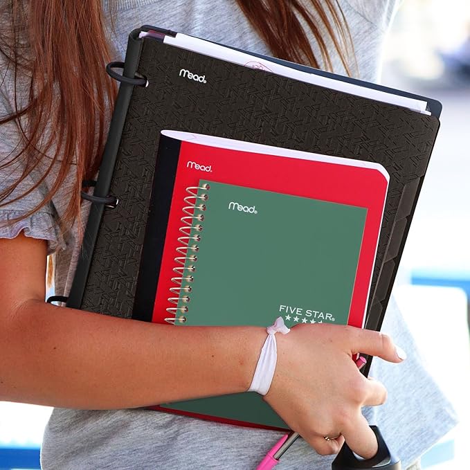 Five Star Spiral Notebooks, 3 Pack, 1 Subject, College Ruled Paper, 7" x 4-3/8", Personal Size, 80 Sheets, Green, Orange, Gray (450048D-ECM)