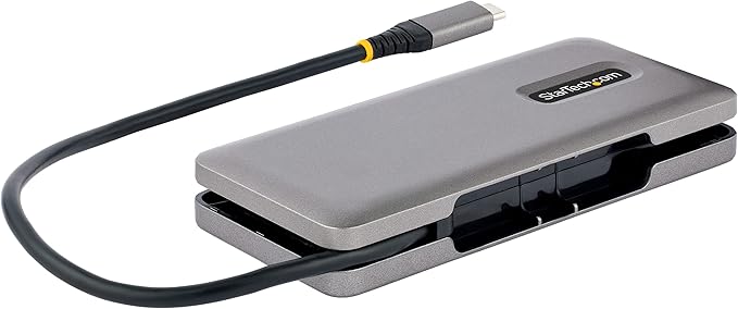 StarTech.com 4-Port USB-C Hub, 4X USB-C Ports, USB 3.1-10Gbps - Portable USB C Hub w/ 100W Power Delivery Pass-Through - USB Type C Hub w/ 12.6in/32cm Wrap-Around Cable - USBC Splitter (HB31CM4CPD3)