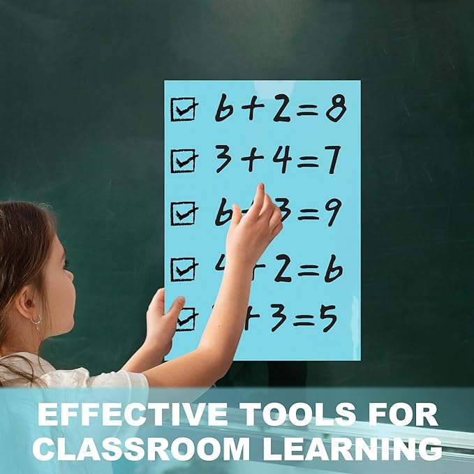 Dry Erase Board Sticker- Whiteboard Stickers-8.3''x11.7'' Removable Dry Erase Sheets- Fridge Dry Erase Paper for Wall/Desk/Refrigerator/Door/Locker/Home/Office/Classroom (Blue-2Pcs)