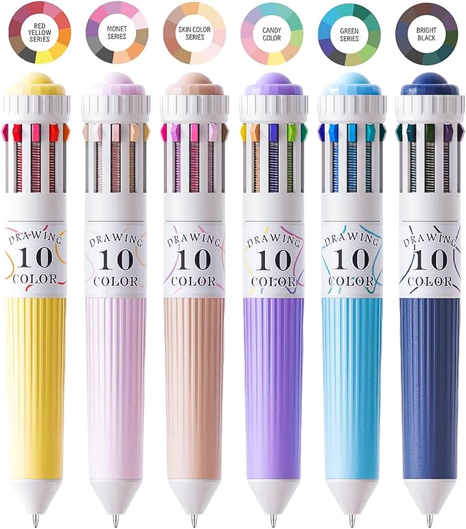 3 Pcs Multicolor Pen in one, 10-in-1 Retractable Colored Ballpoint Pens for Office, Back to School Supplies, 30 Colors