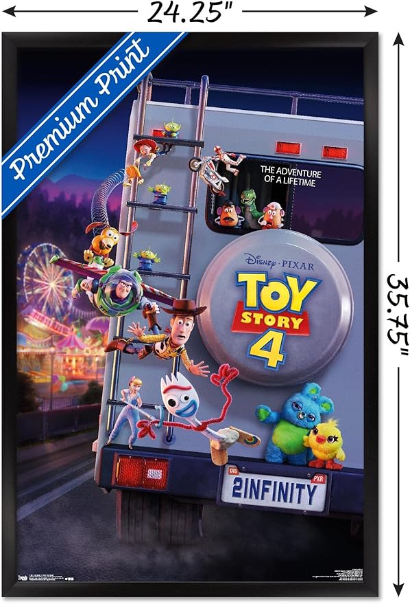 Trends International Disney Pixar Toy Story 4 - Final One Sheet Wall Poster, 22.375" x 34", Black Framed Version