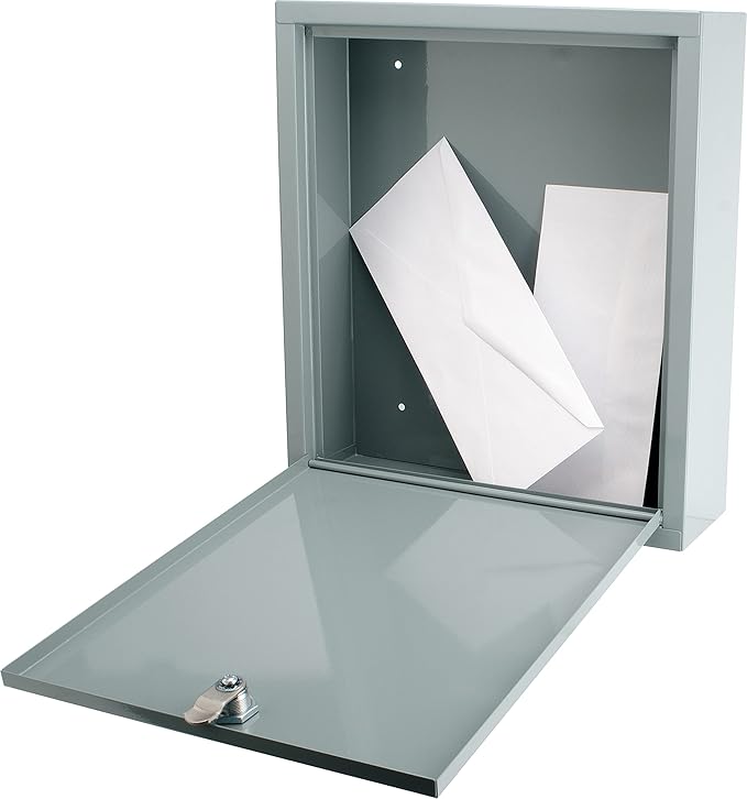 Barska Wall Mount Multi-Purpose Locking Mail Suggestion Drop Box with Key Lock for Home Office Classroom