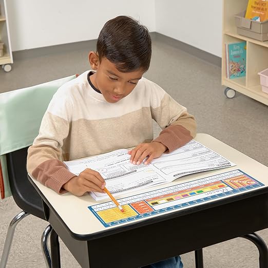 Really Good Stuff Dual Language Desktop Helpers Intermediate, Vinyl, Self-Adhesive - Set of 24