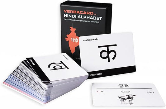 Hindi Alphabet Flashcards – Learn Devanagari Script Fast | Consonants & Vowels Study Deck with Romanized Transliteration & Audio | Hindi Language Starter Kit for Beginners & Students