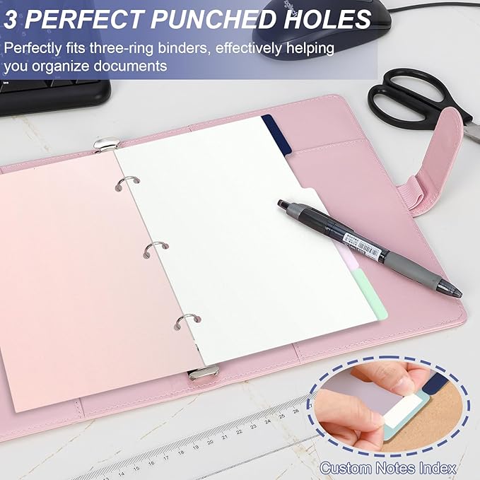 (5.5 x 8.5 inch) 5 Tab 3 Hole Punch Dividers with Tabs Disc Bound Dividers Junior Size discbound Notebook Accessories 5 Color for Office Meeting (10)