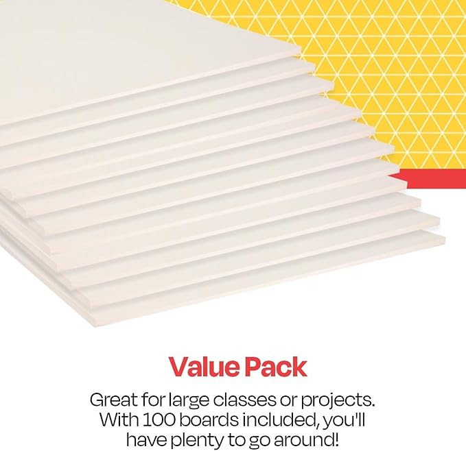 School Smart Railroad Poster Board Paper, 22 x 28 Inches, 4-Ply, White, Pack of 100