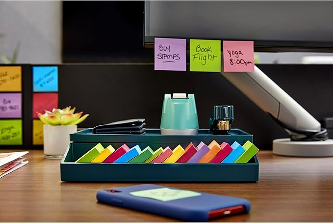Post-it Super Sticky Notes, 8 Sticky Note Pads, 1.875 x 1.875 in., Ideal for Organization in Your Dorm, Home or Office, 2X The Sticking Power, Supernova Neons Collection