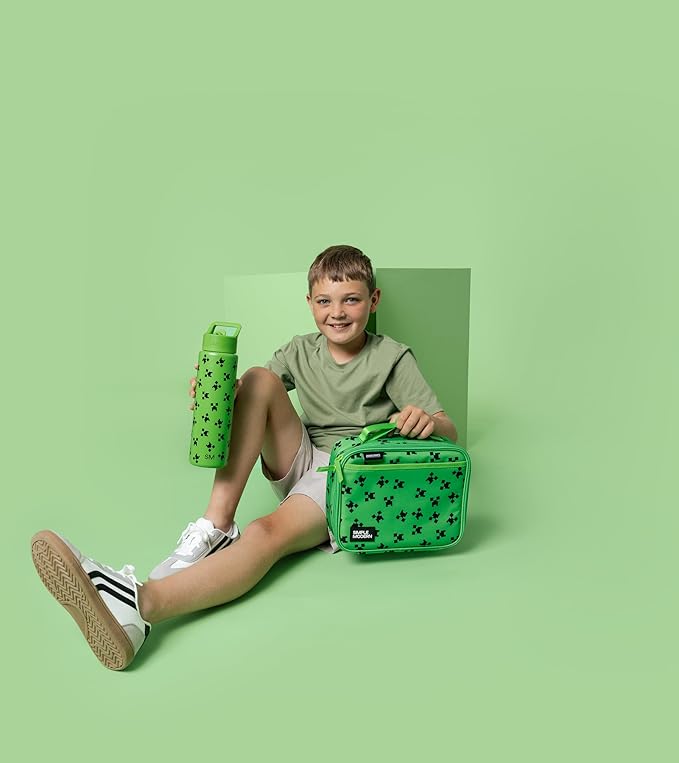 Simple Modern Minecraft Kids Lunch Box for Toddler | Reusable Insulated Bag for Girls | Meal Containers for School with Exterior and Interior Pockets | Hadley Collection | Minecraft Creeper