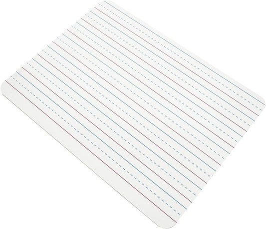 Double Sided Dry Erase Board 12x18 Inch with Lined Grid and Plain Surface, Small Whiteboard for Office and Classroom Use, Personal Portable Writing Board for Meetings and Study