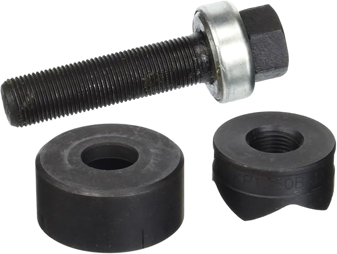 Gardner Bender Size, Color KOS-500B Slug-Out Mechanical Knockout Set, Contractor Punch, Die & Drive Screw, ½ Conduit Pipe Cutting Diameter, 10 Mild Steel & 12 AWG Stainless Steel