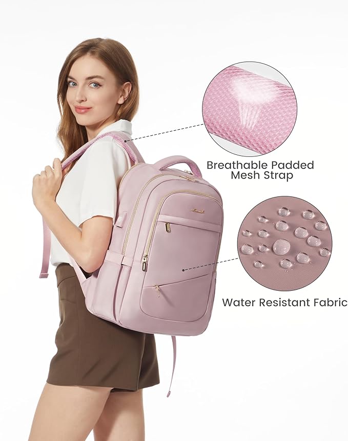 LOVEVOOK Laptop Backpack for Women, Slim Business Laptops Bag with Separate Computer Compartment Stylish Daypack for College Work Travel, Fits 15.6" Laptop