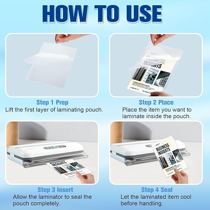 200 Pack 5mil 5“x7" Thermal Laminating Pouches Badge Laminate Pouches Clear Laminated Luggage Tags Printable Laminator Pouches for Business Permits Cards (200, 5.3"x7.3"-5mil)