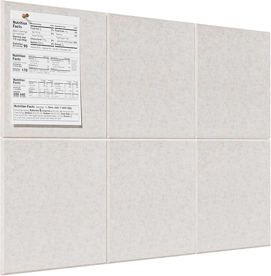 MaxGear Large Cork Board for Wall 36" x 24", Light Tan Bulletin Board, 6 Pack Felt Wall Tiles with Pushpins, Cork Boards for Office Pin Board Tack Board Cork Boards